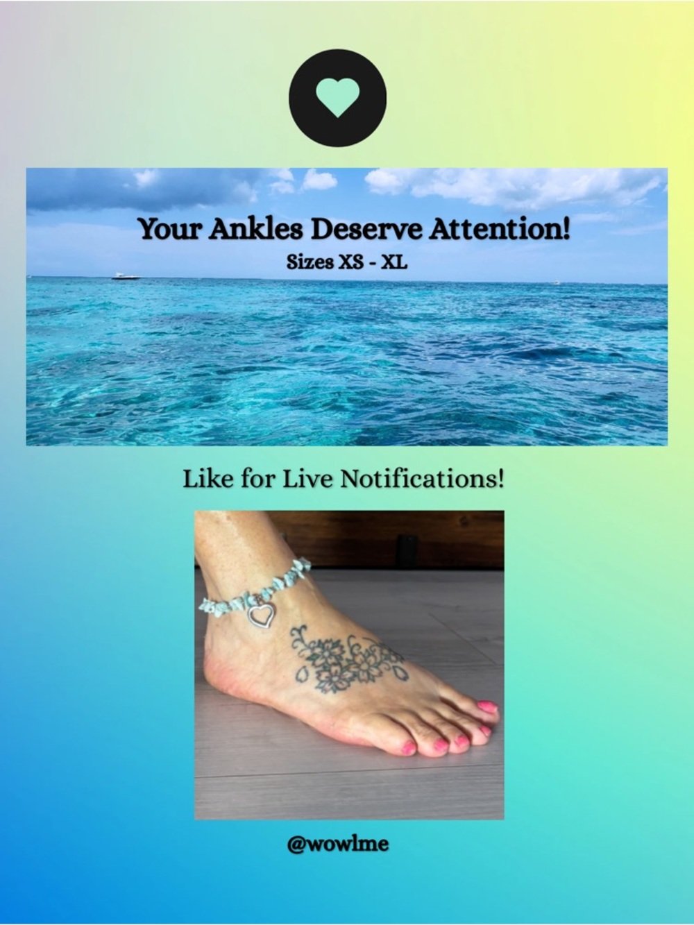 ~wowlme~ *ANKLETS* Like this listing to get notified when I go live!